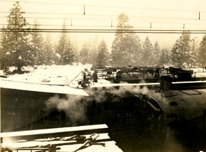 Locomotive 10201 in wreck at Grace.