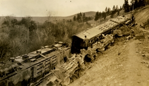 Locomotive 10101 derailed near Garrison