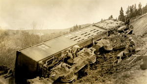 Locomotive 10101 derailed near Garrison